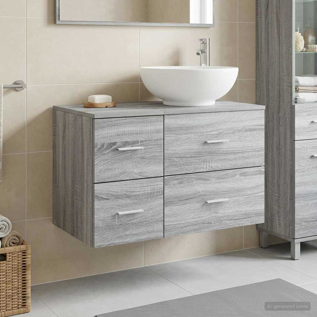 Bathroom Furniture Set 2 pcs Grey Sonoma Engineered Wood
