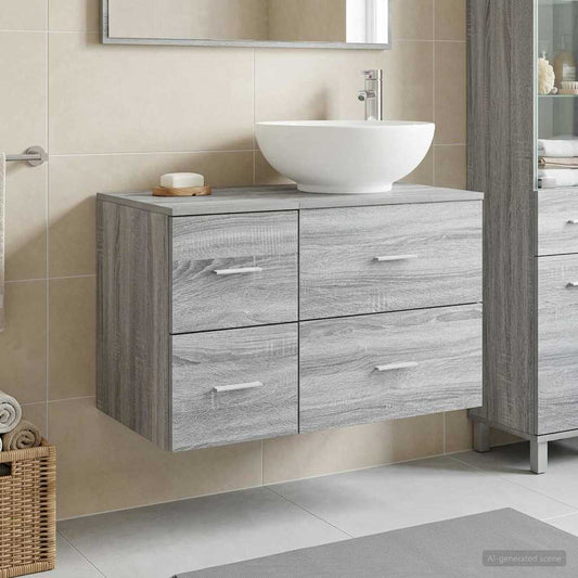 Bathroom Furniture Set 2 pcs Grey Sonoma Engineered Wood