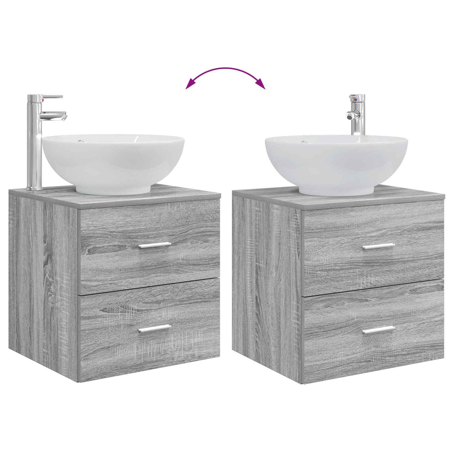 Bathroom Furniture Set 2 pcs Grey Sonoma Engineered Wood