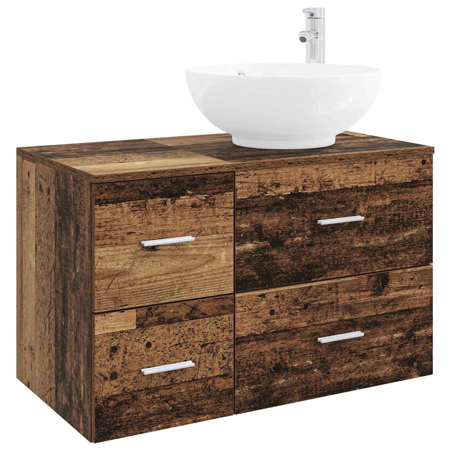 Bathroom Furniture Set 2 pcs Old Wood Engineered Wood