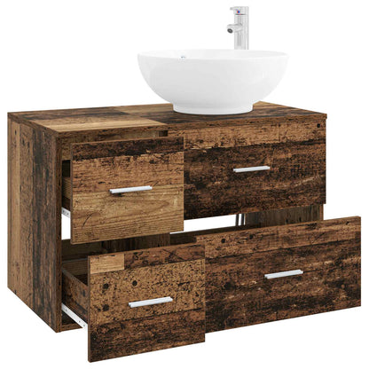 Bathroom Furniture Set 2 pcs Old Wood Engineered Wood