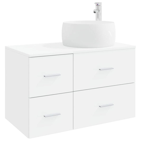 Bathroom Furniture Set 2 pcs White Engineered Wood