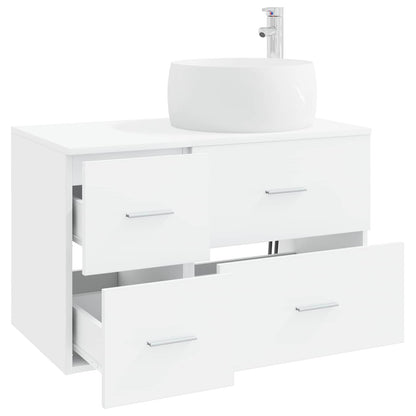 Bathroom Furniture Set 2 pcs White Engineered Wood