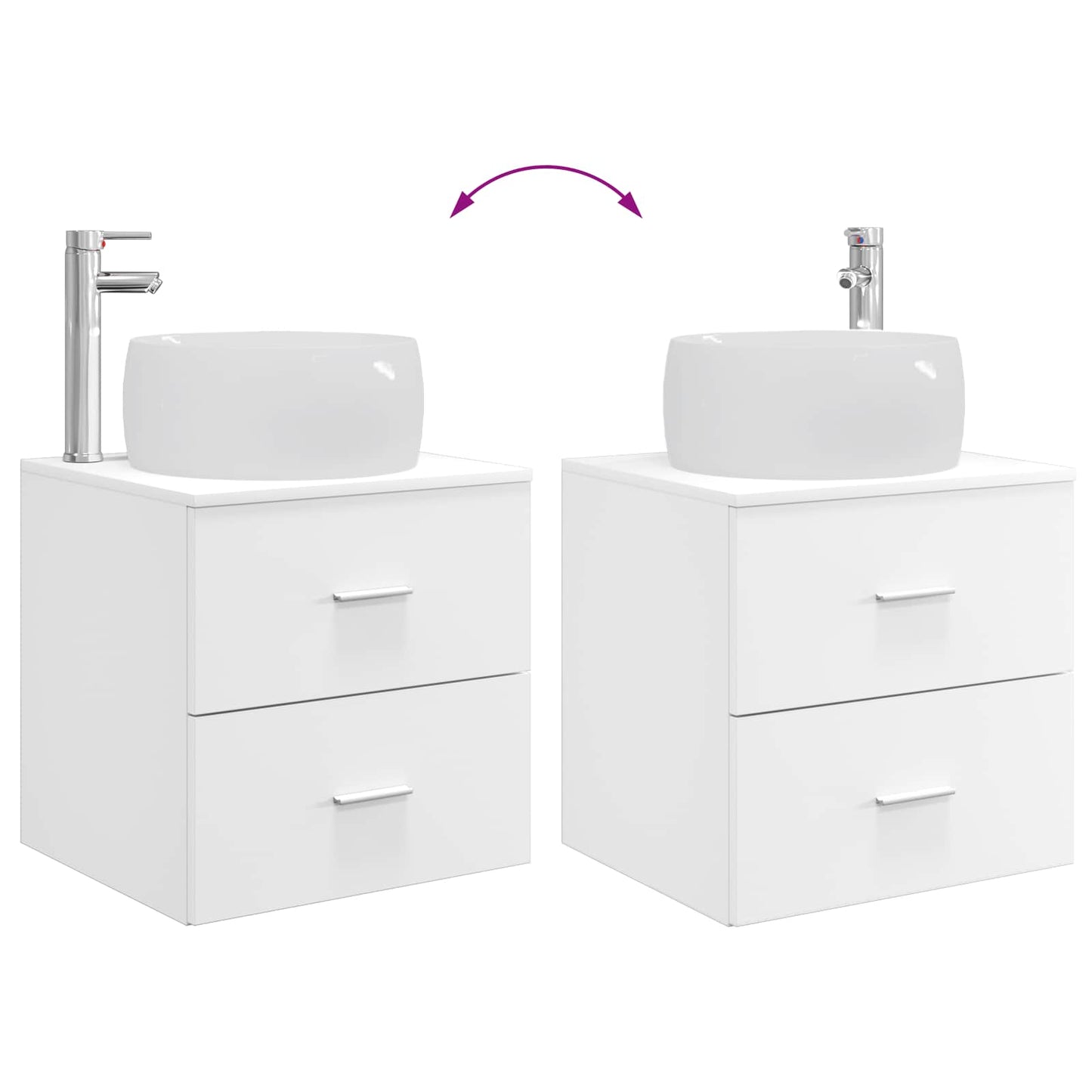 Bathroom Furniture Set 2 pcs White Engineered Wood