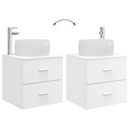 Bathroom Furniture Set 2 pcs White Engineered Wood