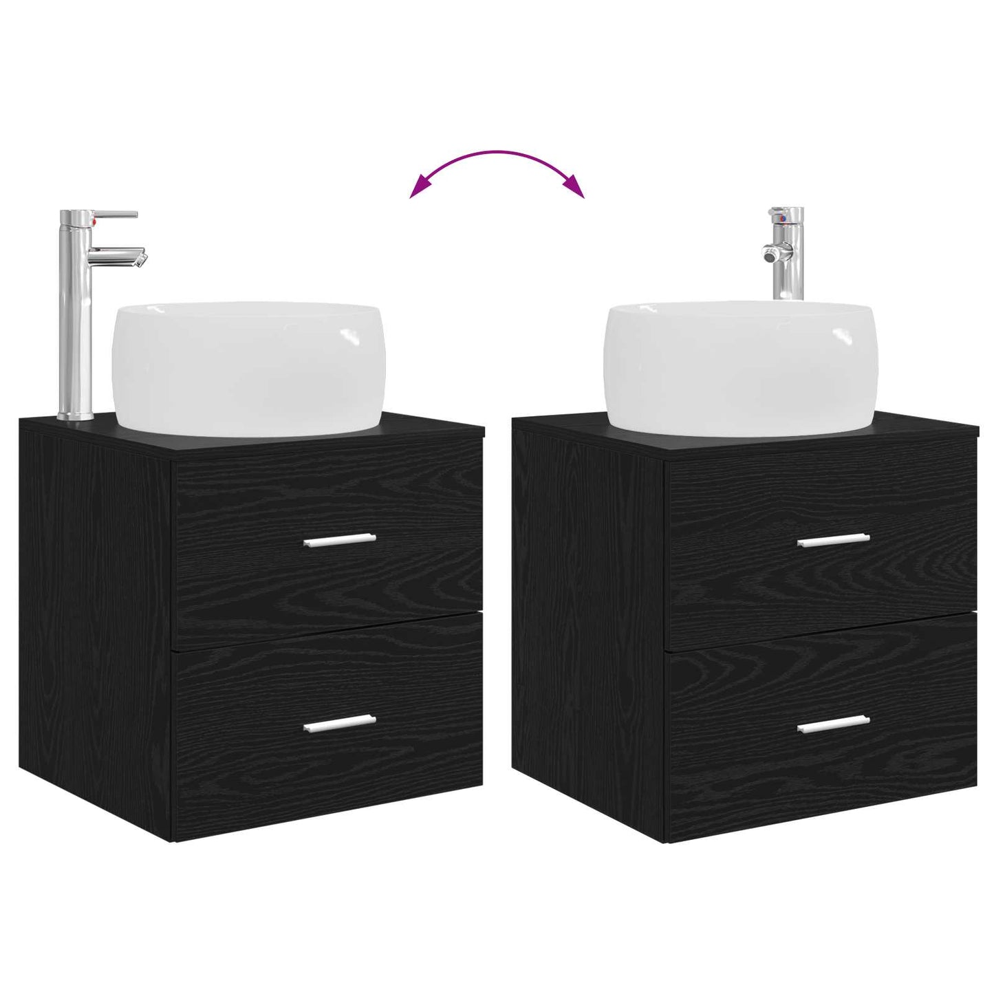 Bathroom Furniture Set 2 pcs Black Oak Engineered Wood