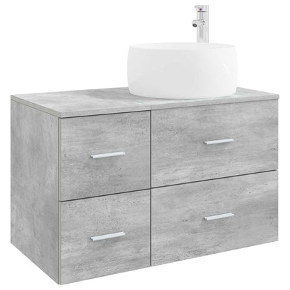 Bathroom Furniture Set 2 pcs Concrete Grey Engineered Wood