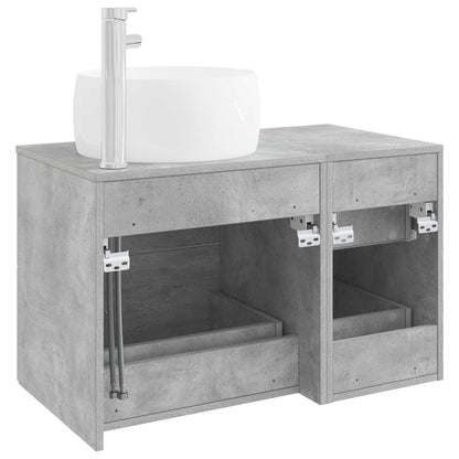 Bathroom Furniture Set 2 pcs Concrete Grey Engineered Wood