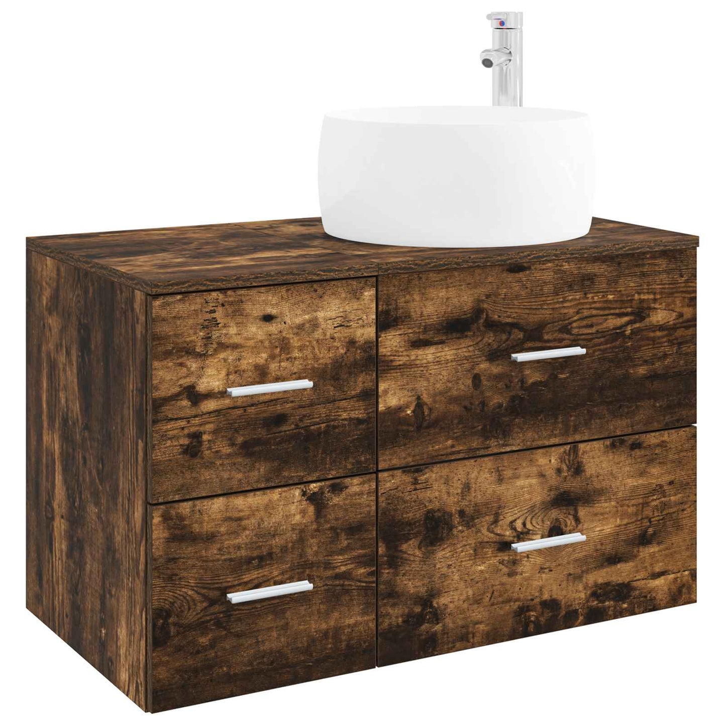 Bathroom Furniture Set 2 pcs Smoked Oak Engineered Wood