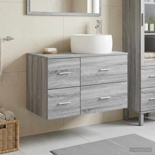 Bathroom Furniture Set 2 pcs Grey Sonoma Engineered Wood