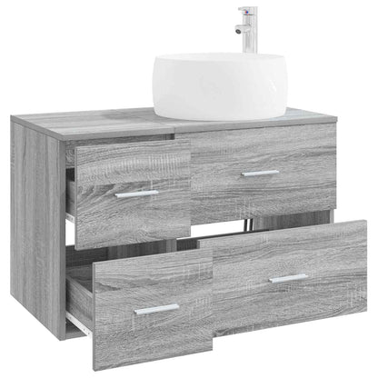 Bathroom Furniture Set 2 pcs Grey Sonoma Engineered Wood