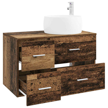 Bathroom Furniture Set 2 pcs Old Wood Engineered Wood
