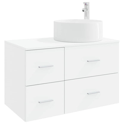 Bathroom Furniture Set 2 pcs White Engineered Wood