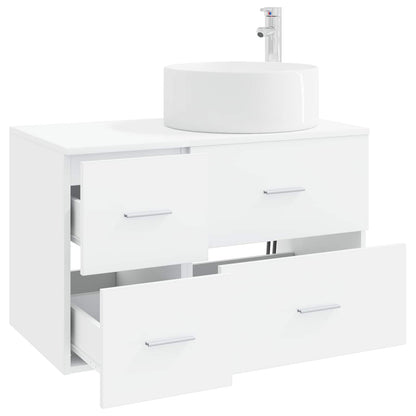 Bathroom Furniture Set 2 pcs White Engineered Wood