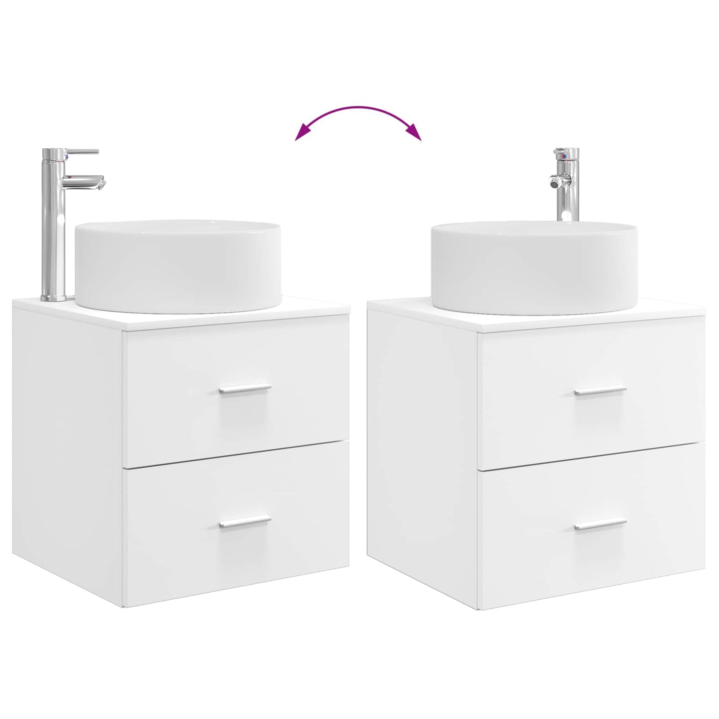 Bathroom Furniture Set 2 pcs White Engineered Wood