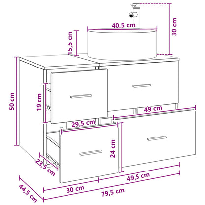 Bathroom Furniture Set 2 pcs White Engineered Wood