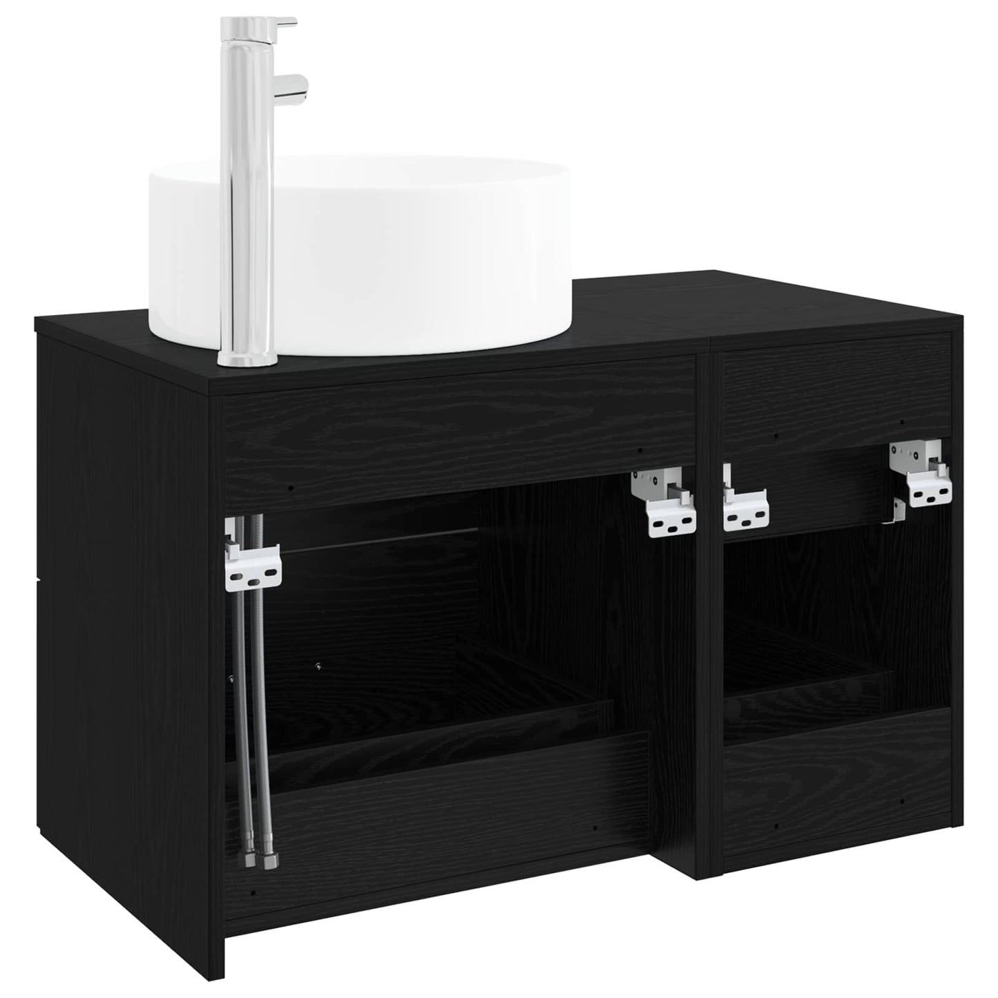 Bathroom Furniture Set 2 pcs Black Oak Engineered Wood