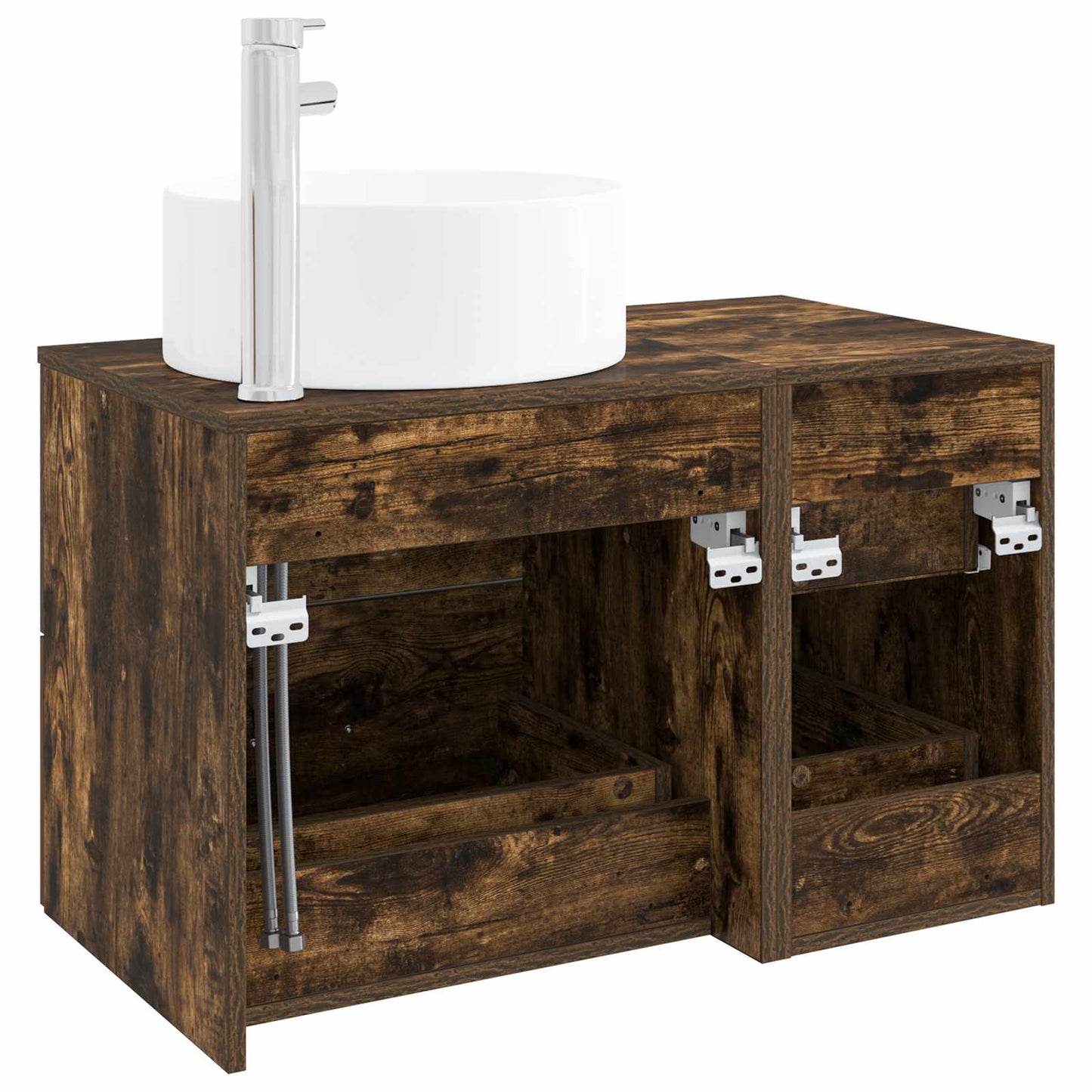 Bathroom Furniture Set 2 pcs Smoked Oak Engineered Wood