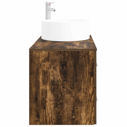 Bathroom Furniture Set 2 pcs Smoked Oak Engineered Wood