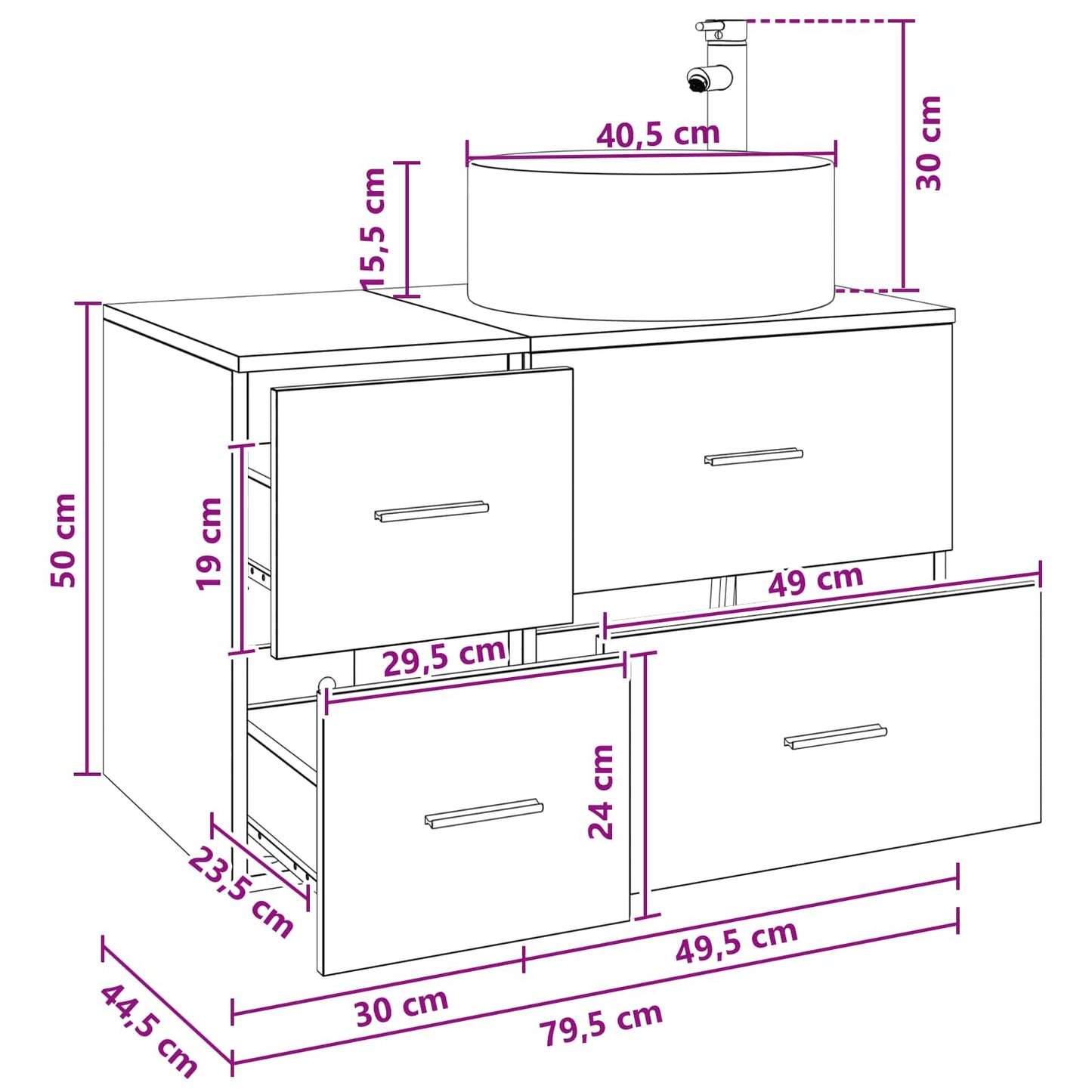 Bathroom Furniture Set 2 pcs Smoked Oak Engineered Wood