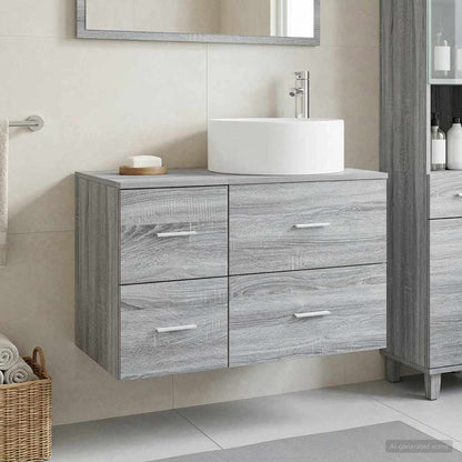 Bathroom Furniture Set 2 pcs Grey Sonoma Engineered Wood