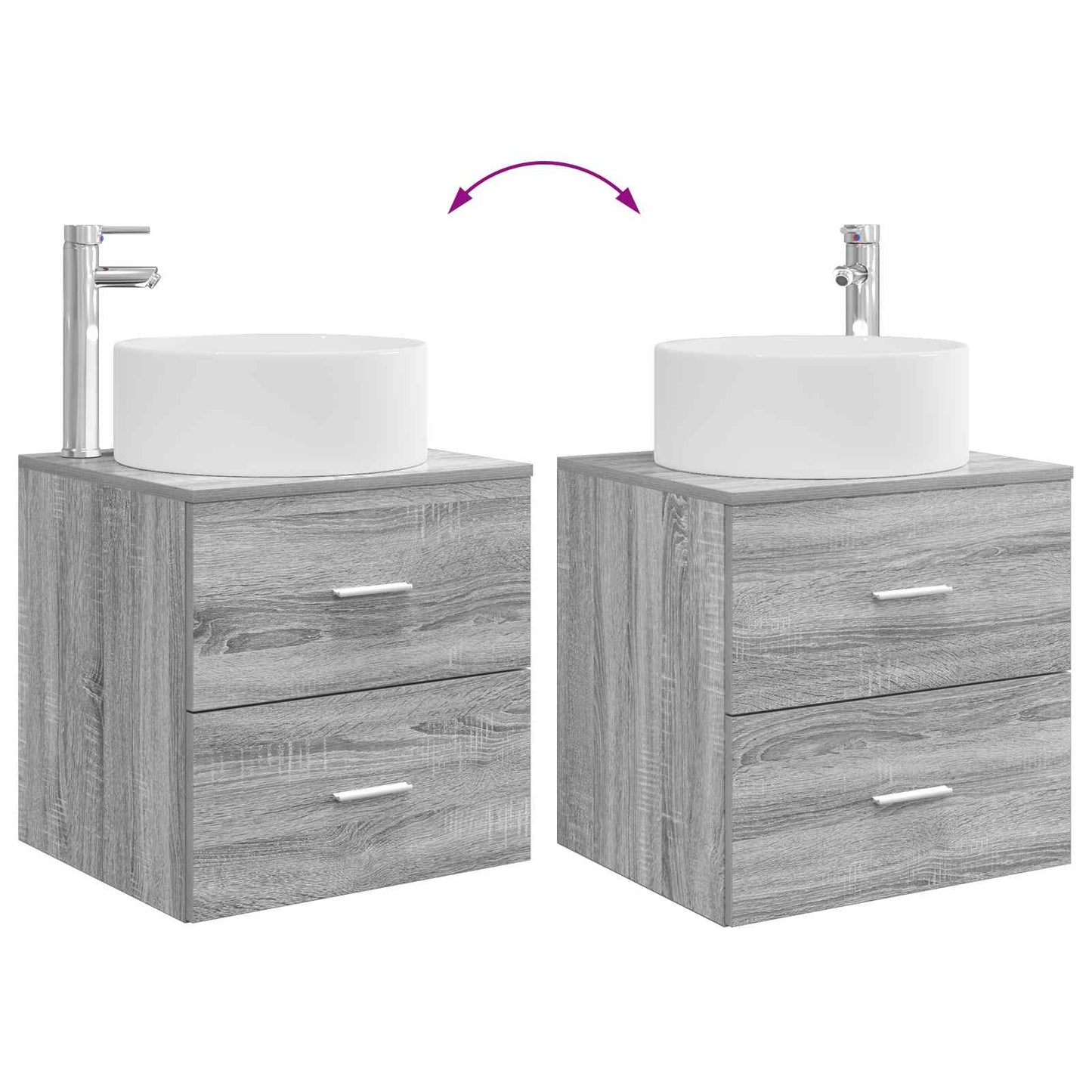 Bathroom Furniture Set 2 pcs Grey Sonoma Engineered Wood