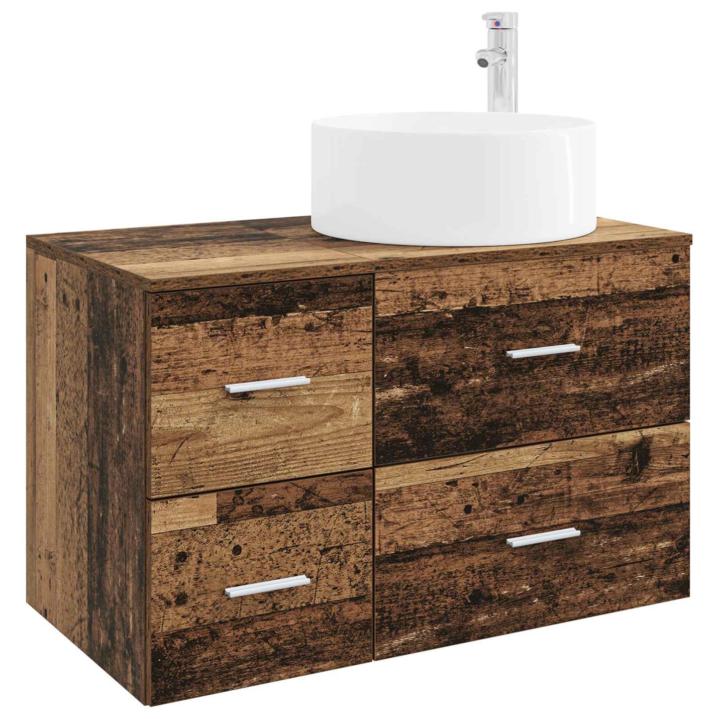 Bathroom Furniture Set 2 pcs Old Wood Engineered Wood