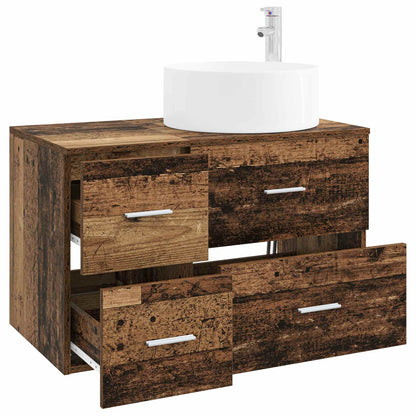 Bathroom Furniture Set 2 pcs Old Wood Engineered Wood