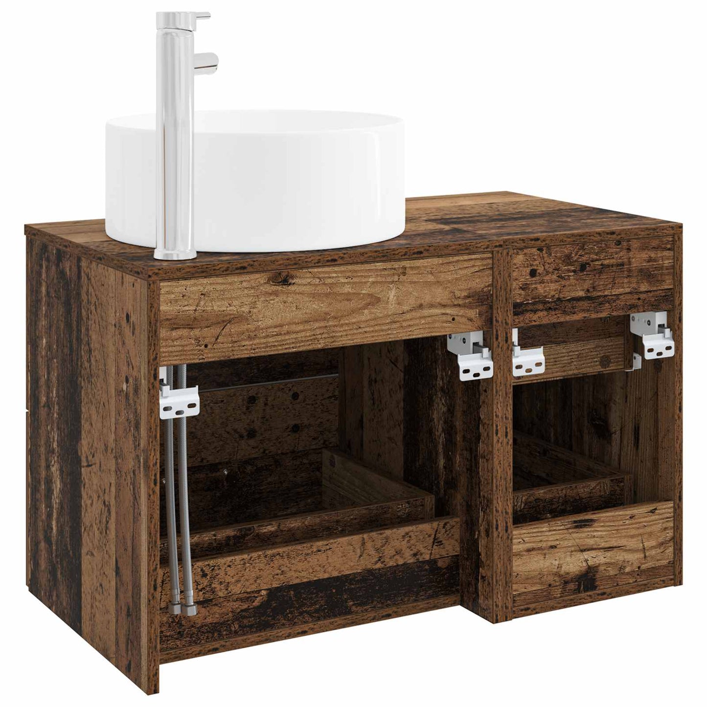 Bathroom Furniture Set 2 pcs Old Wood Engineered Wood