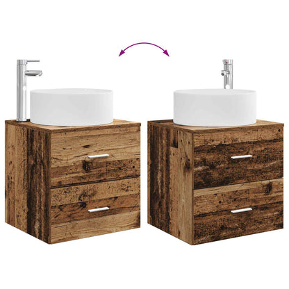 Bathroom Furniture Set 2 pcs Old Wood Engineered Wood