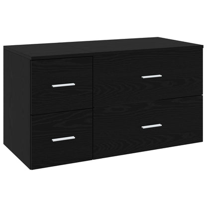 Bathroom Furniture Set 2 pcs Black Oak Engineered Wood