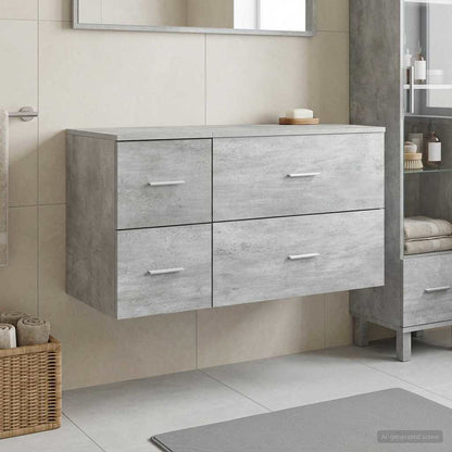 Bathroom Furniture Set 2 pcs Concrete Grey Engineered Wood
