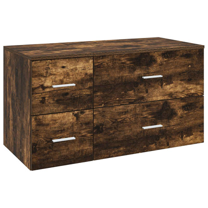 Bathroom Furniture Set 2 pcs Smoked Oak Engineered Wood