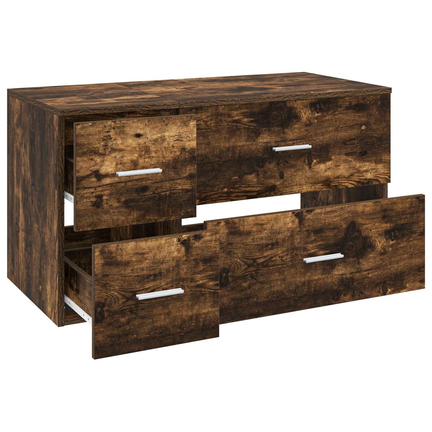 Bathroom Furniture Set 2 pcs Smoked Oak Engineered Wood