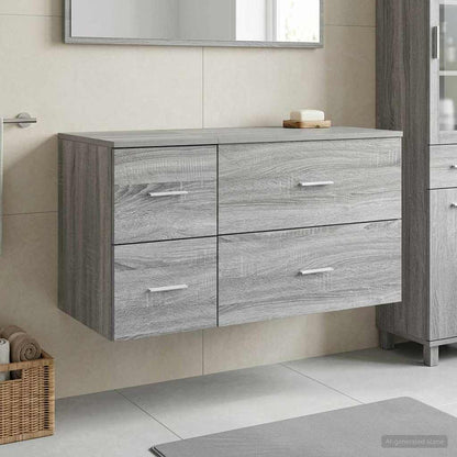 Bathroom Furniture Set 2 pcs Grey Sonoma Engineered Wood