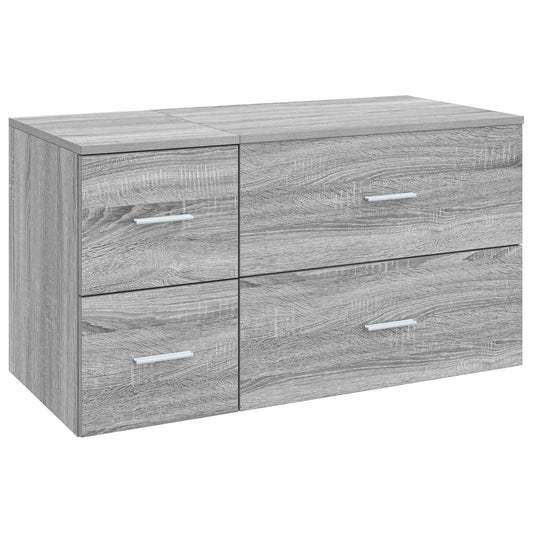 Bathroom Furniture Set 2 pcs Grey Sonoma Engineered Wood