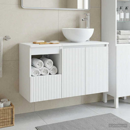 Bathroom Furniture Set 2 pcs White Engineered Wood