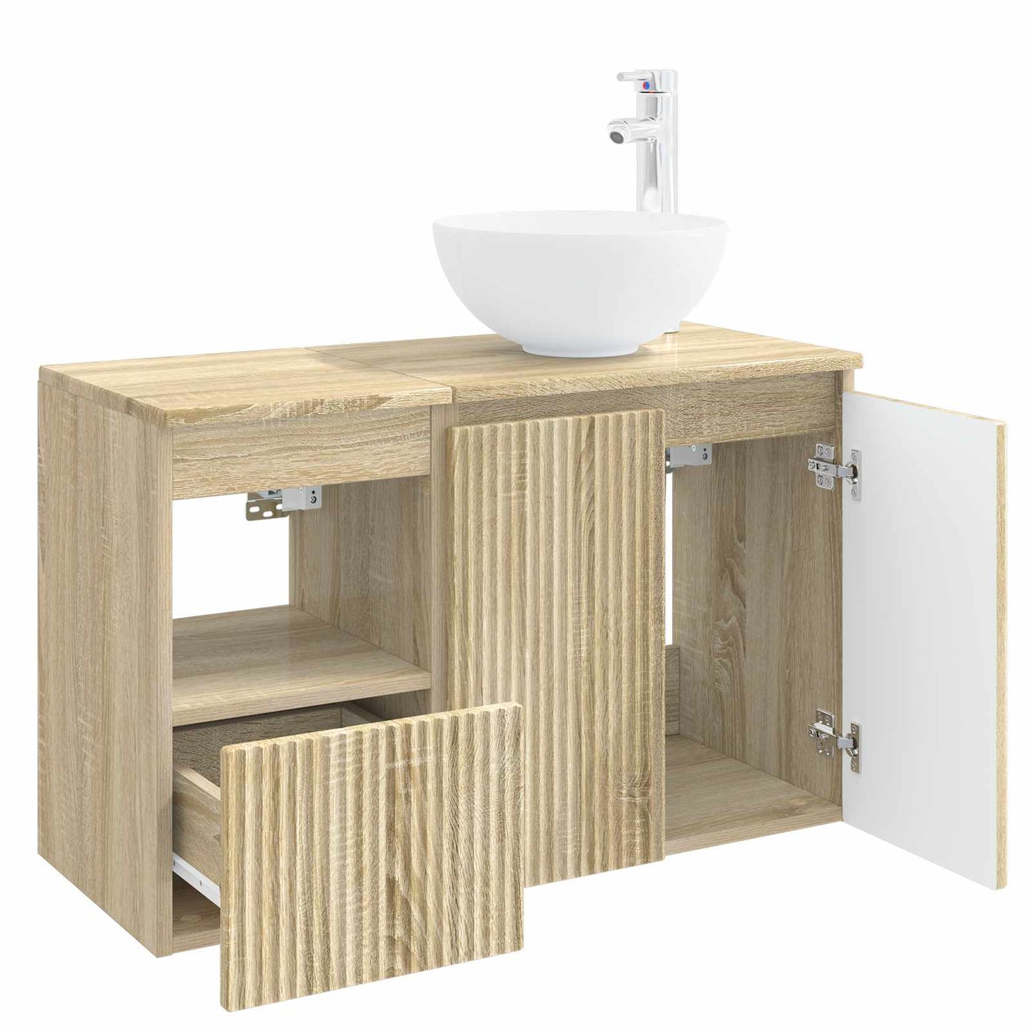 Bathroom Furniture Set 2 pcs Sonoma Oak Engineered Wood