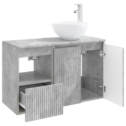 Bathroom Furniture Set 2 pcs Concrete Grey Engineered Wood