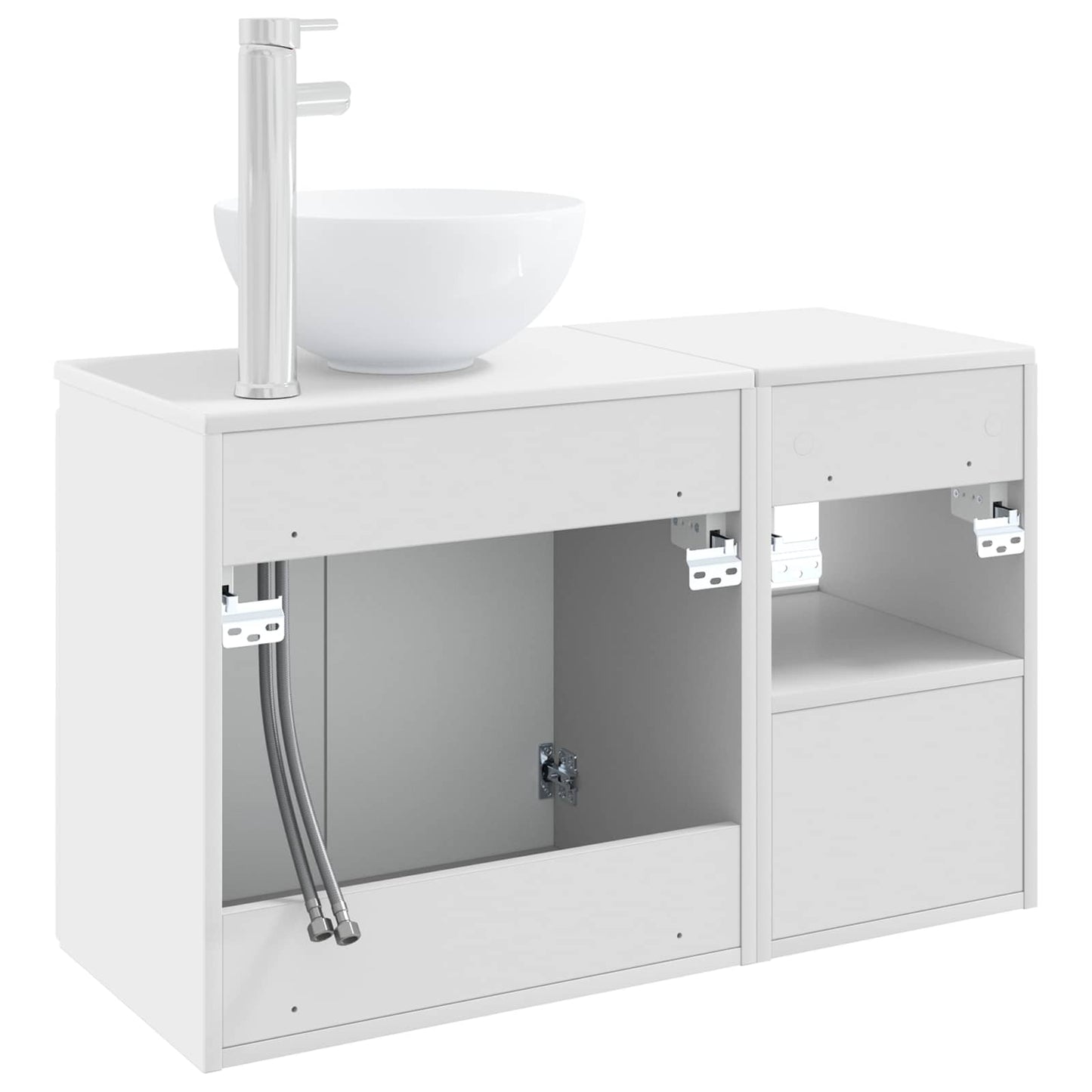 Bathroom Furniture Set 2 pcs High Gloss White Engineered Wood