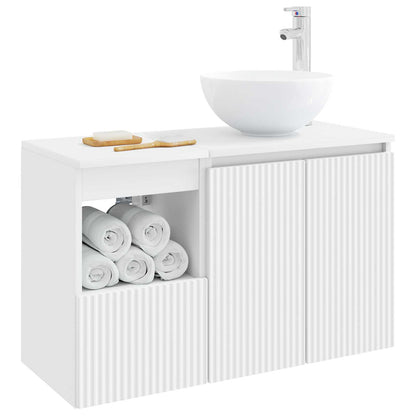 Bathroom Furniture Set 2 pcs White Engineered Wood