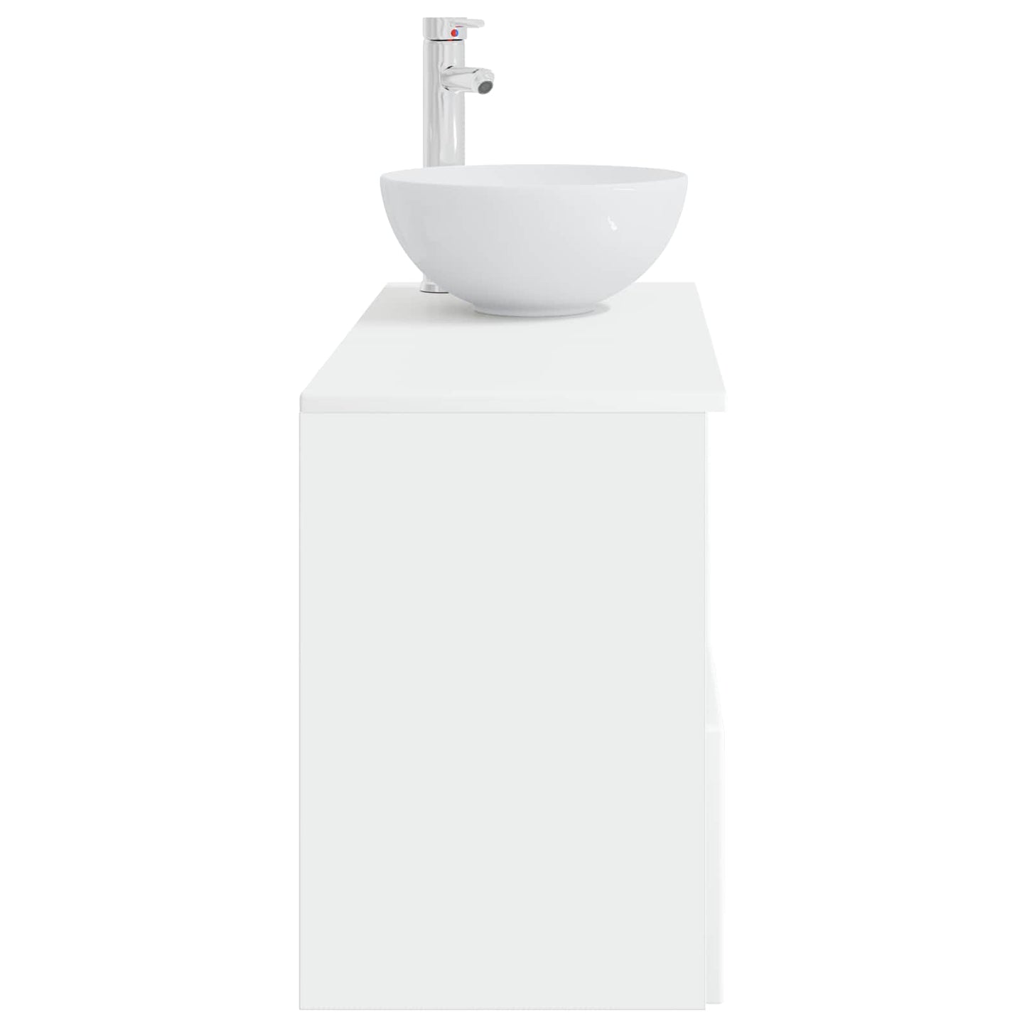 Bathroom Furniture Set 2 pcs High Gloss White Engineered Wood