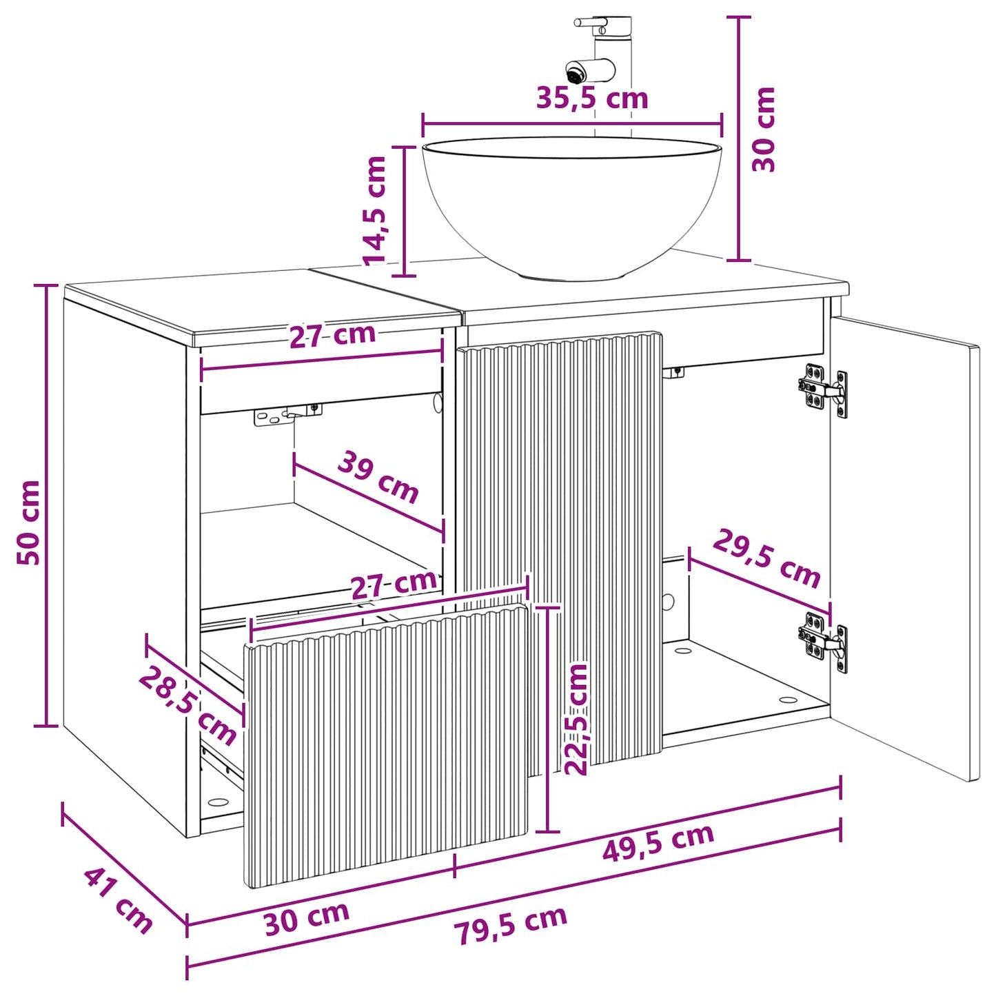 Bathroom Furniture Set 2 pcs Smoked Oak Engineered Wood