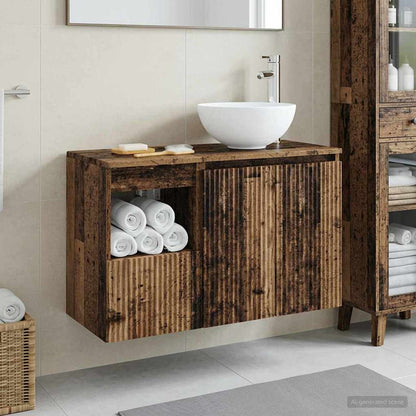 Bathroom Furniture Set 2 pcs Old Wood Engineered Wood