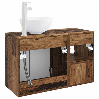Bathroom Furniture Set 2 pcs Old Wood Engineered Wood