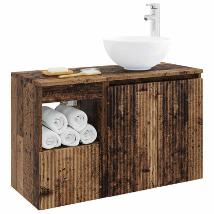 Bathroom Furniture Set 2 pcs Old Wood Engineered Wood