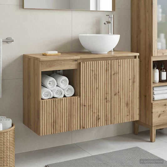 Bathroom Furniture Set 2 pcs Artisan Oak Engineered Wood