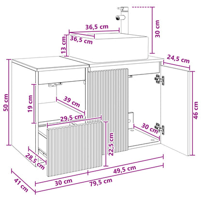 Bathroom Furniture Set 2 pcs White Engineered Wood