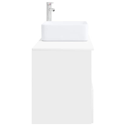Bathroom Furniture Set 2 pcs High Gloss White Engineered Wood