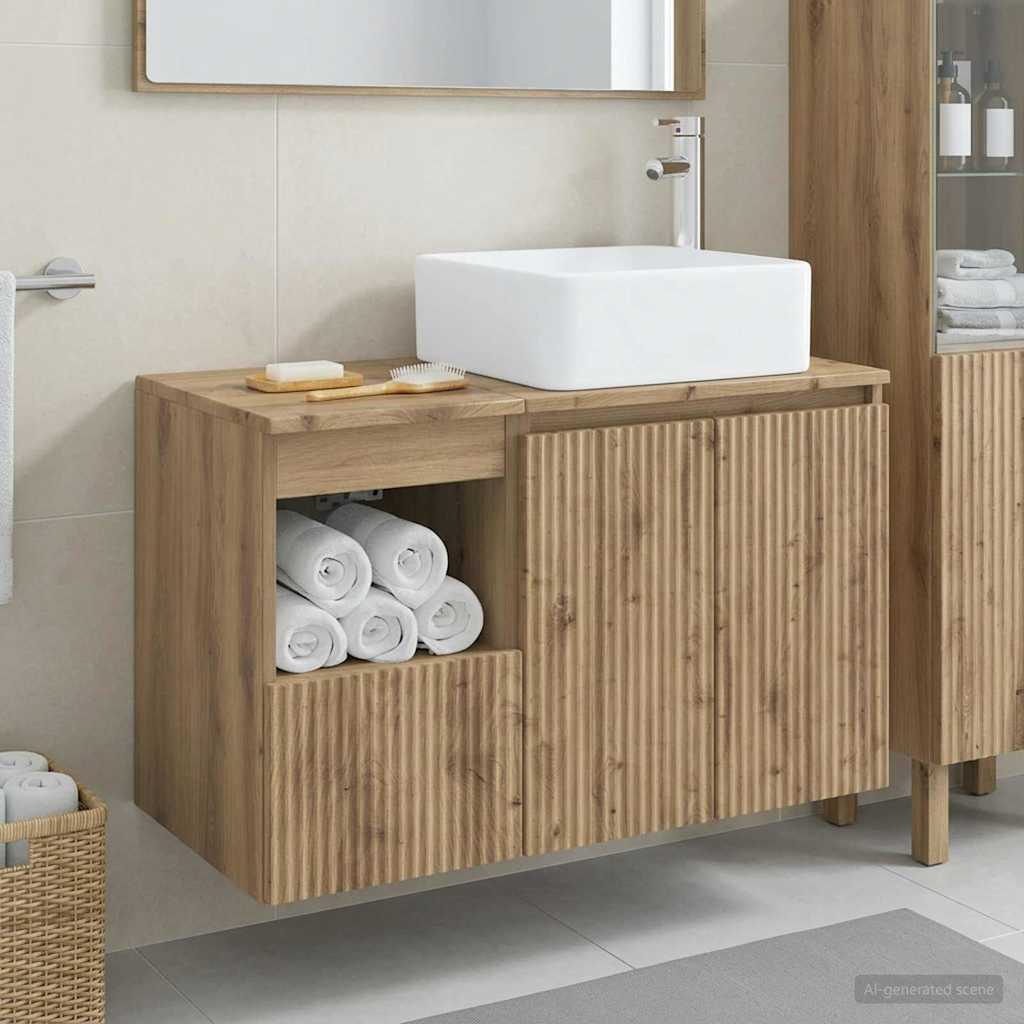 Bathroom Furniture Set 2 pcs Artisan Oak Engineered Wood